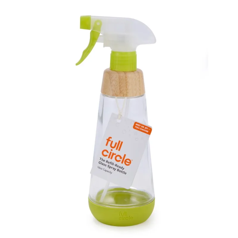 Botella con pulverizador de vidrio lista para recargar